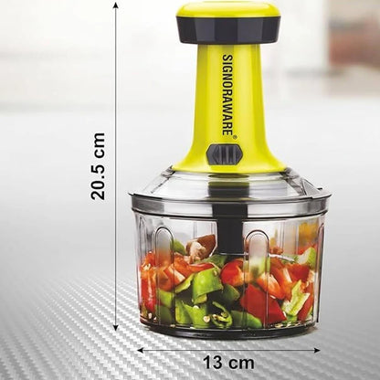 Manual Push Chopper for Kitchen | Hand Press Vegetable & Onion Cutter | Multipurpose Food Chopper