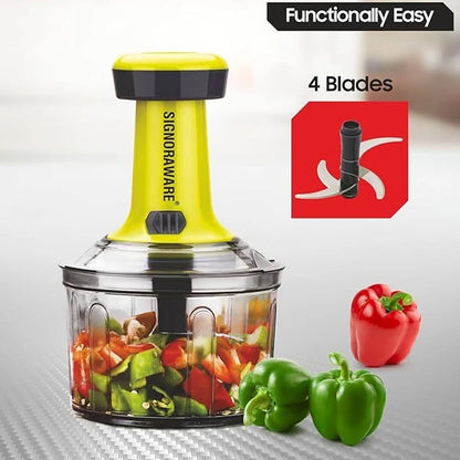 Manual Push Chopper for Kitchen | Hand Press Vegetable & Onion Cutter | Multipurpose Food Chopper